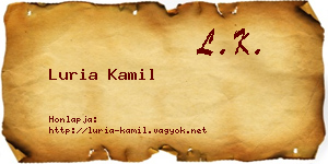Luria Kamil névjegykártya